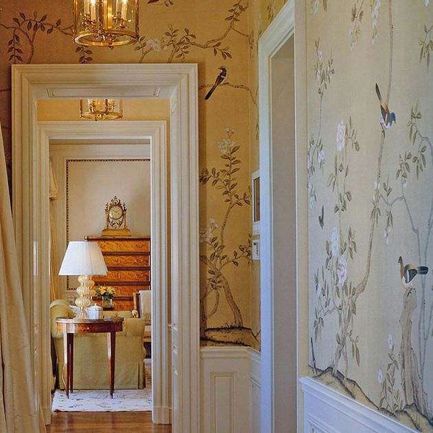 Example of a wallpapered hallway